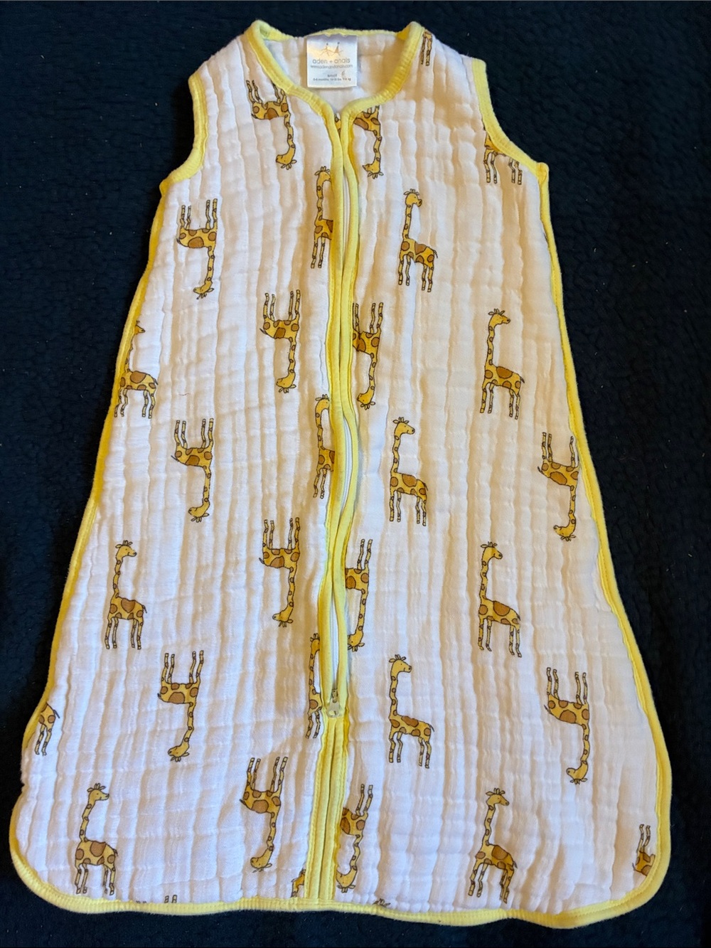 aden + anais Yellow Giraffe Muslin Sleep Sack